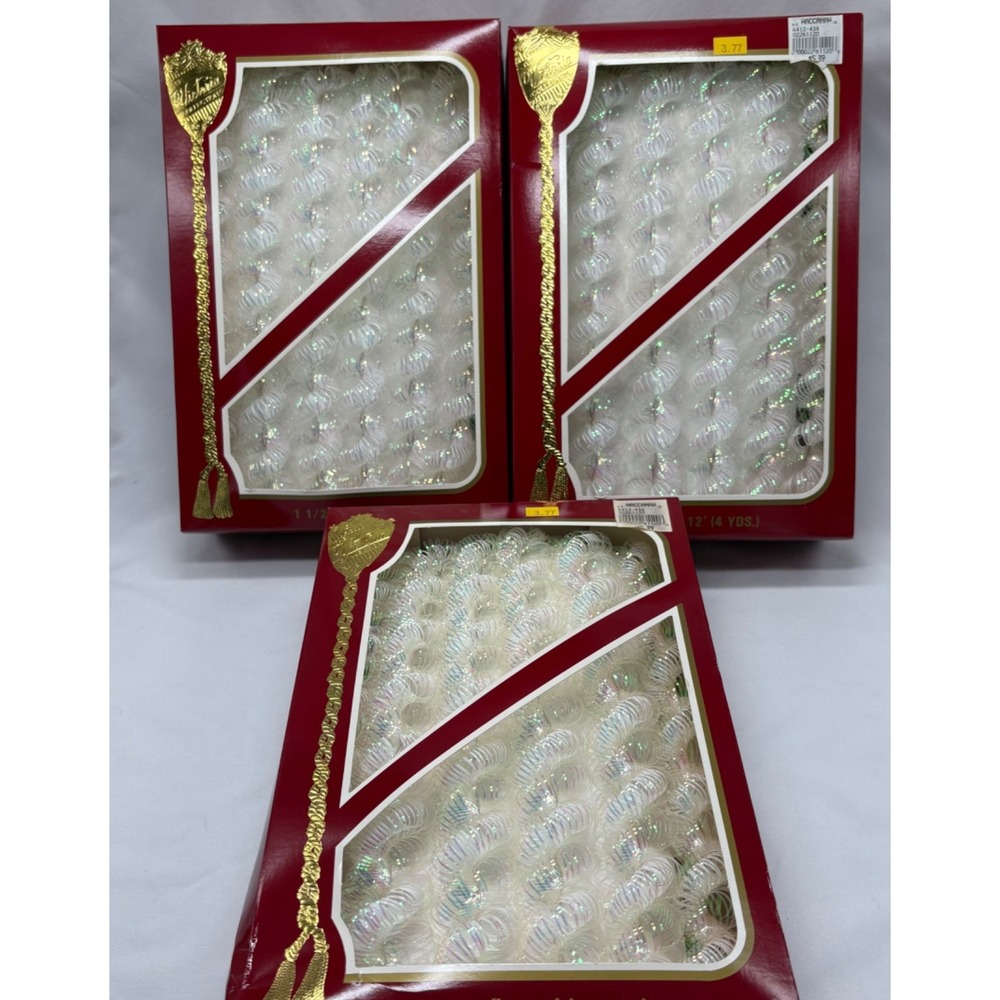 The Victoria Collection Vintage Tinsel Rope Garland Lot of 3 NIB Christmas Decor